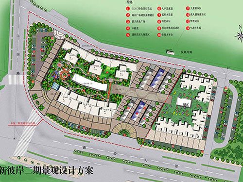 新彼岸二期景观方案总体鸟瞰图